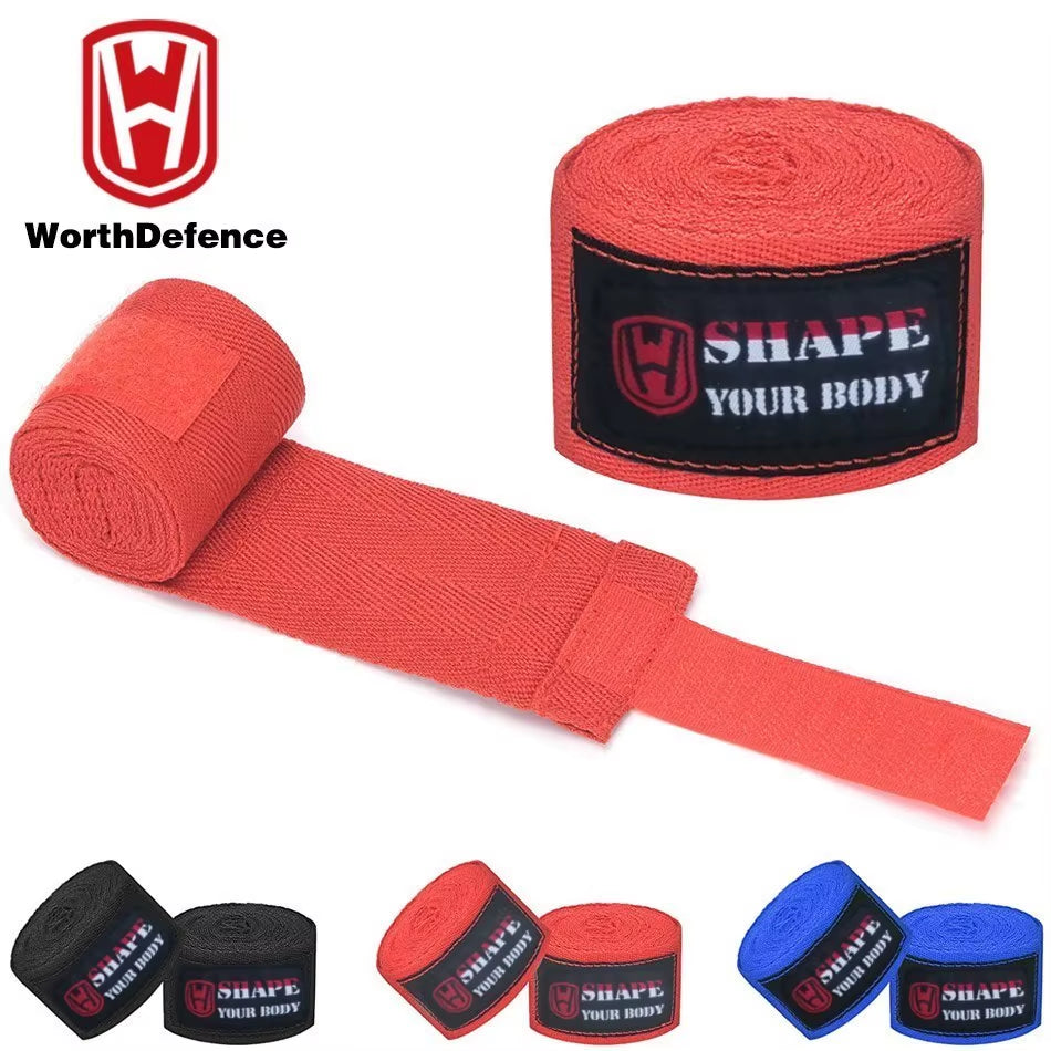 WOSWEIR 1 Pair Cotton Kick Boxing Wraps Bandage Men Sanda Taekwondo Muay Thai Guantes De Boxeo MMA Wrist Straps Equipment